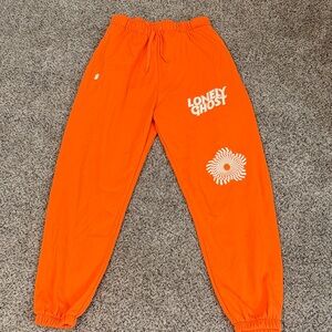 LONELY GHOST Kids Vibrant Orange Joggers